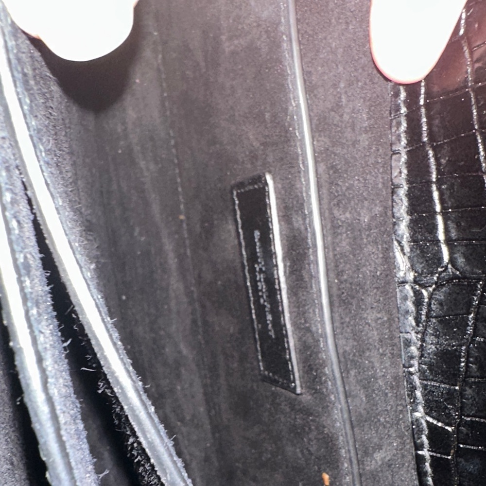 Saint Laurent Black Croc-Embossed sunset medium bag . - Picture 11 of 13